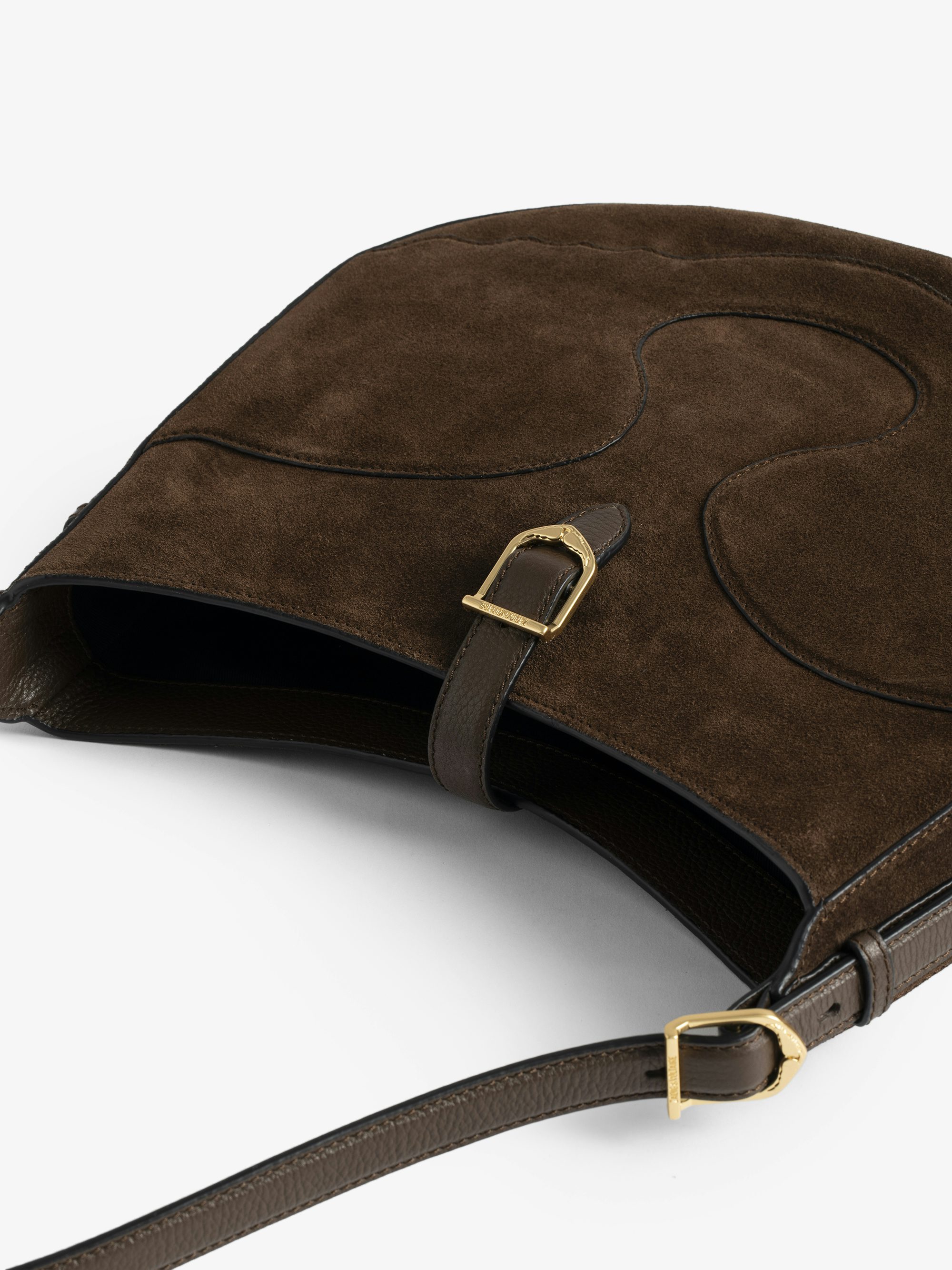 Moonrise Hobo Bag - Hobo bag in suede with leather handle and signature wings.